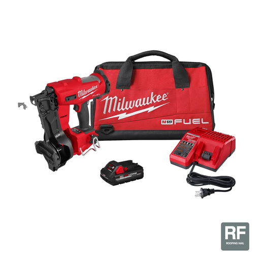 Milwaukee 2909-21 M18 FUEL Coil Roofing Nailer Kit - Image 1