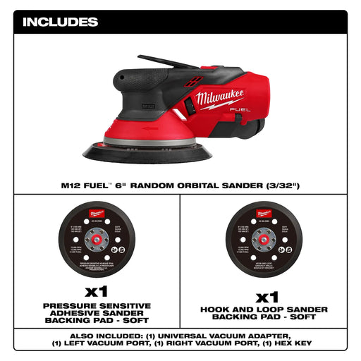 Milwaukee 2584-20 M12 FUEL 6" Random Orbital Sander (Tool Only) - Image 2