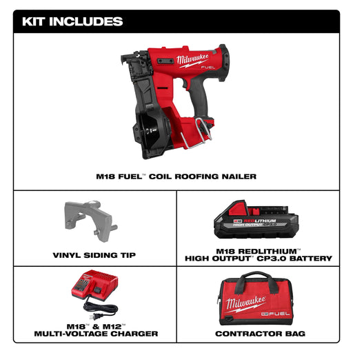 Milwaukee 2909-21 M18 FUEL Coil Roofing Nailer Kit - Image 2