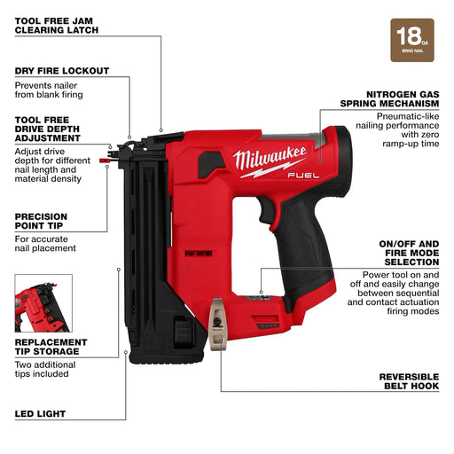 Milwaukee 2746-20 M18 Fuel Brad Nailer - Image 2