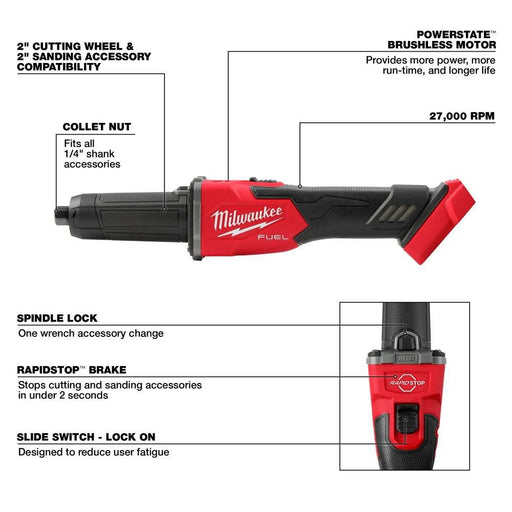 Milwaukee 2939-20 M18 FUEL Braking Die Grinder (Tool Only) - Image 2