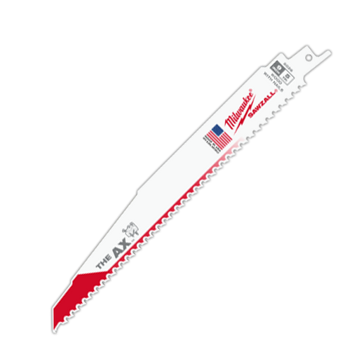 Milwaukee 9" x 5/8 TPI "The AX" Nail Embedded Wood Sawzall Blades - Image 1
