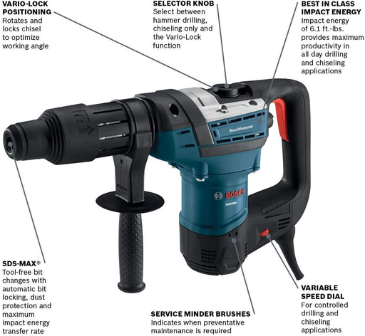 Bosch RH540M 1-9/16" SDS-Max Rotary Hammer - Image 2