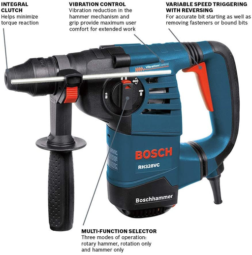 Bosch RH328VC 1-1/8" SDS-Plus Rotary Hammer - Image 2
